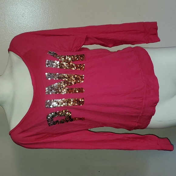 PINK Victoria's Secret Tops - Pink large sequin shirt